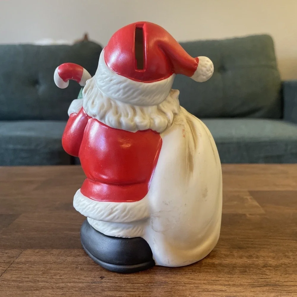 Vintage Homco Santa Claus Bank Christmas Holiday Decor St‎ Nick Porcelain 5101